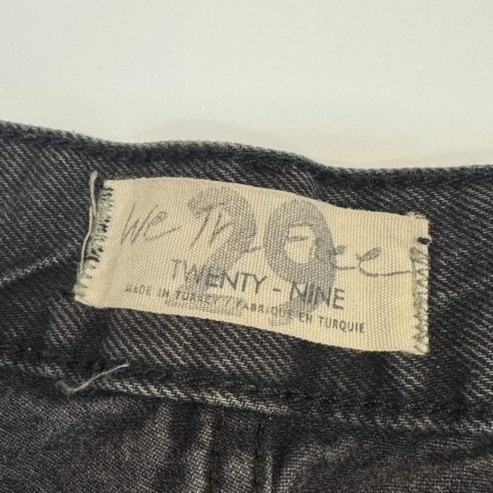 Free People Jeans Womens 29 Black Lasso Distressed Grunge Goth Punk Indie - Picture 4 of 10